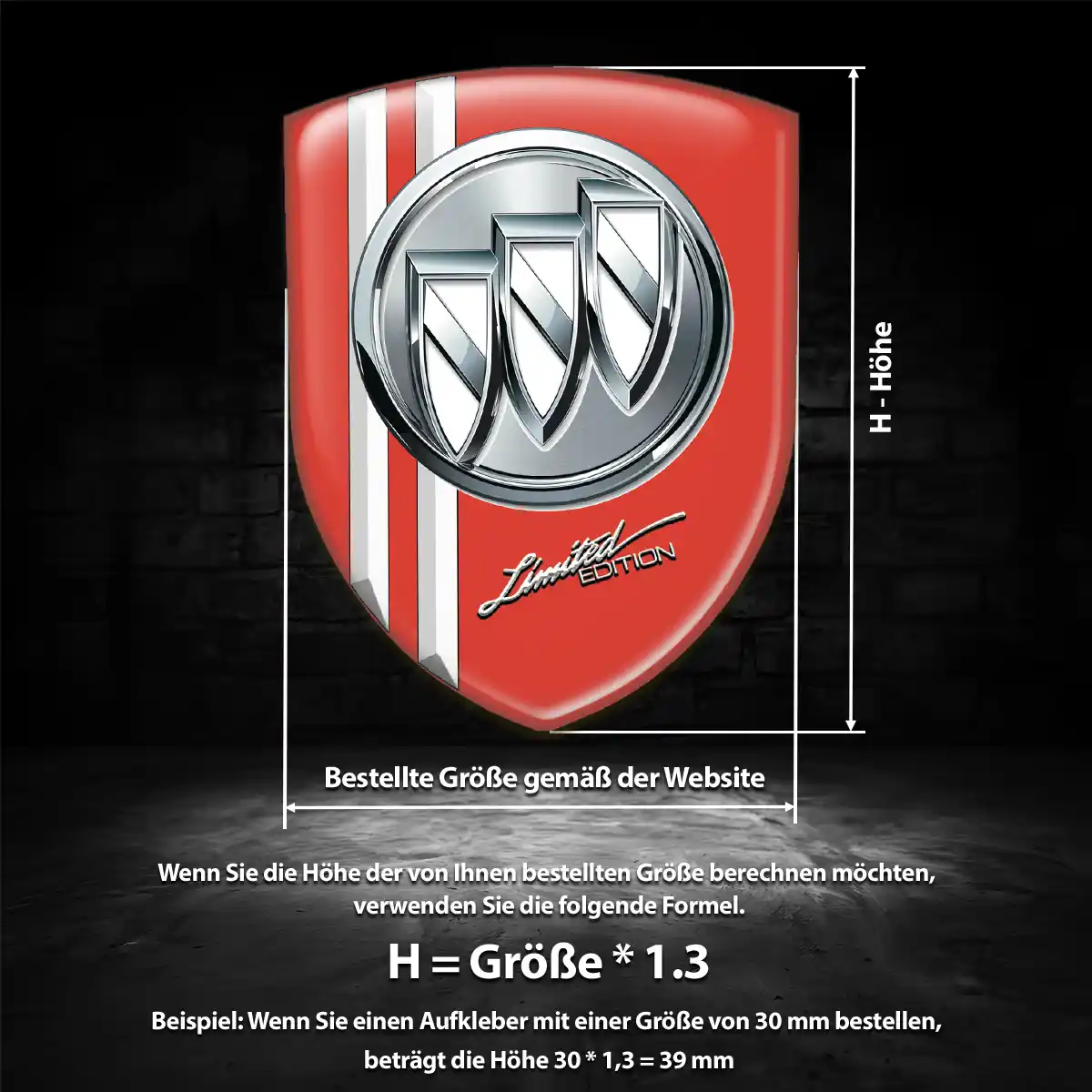 Buick 3D Gel Aufkleber Emblem Auto Interieurdesign