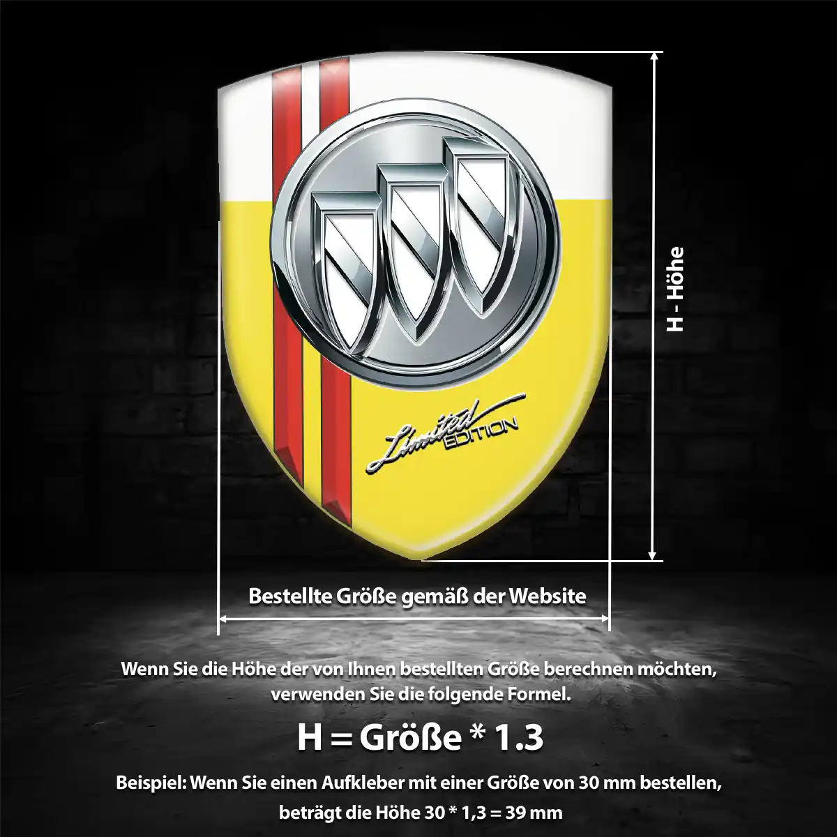 Buick 3D Gel Aufkleber Emblem Auto Limitierte Auflage