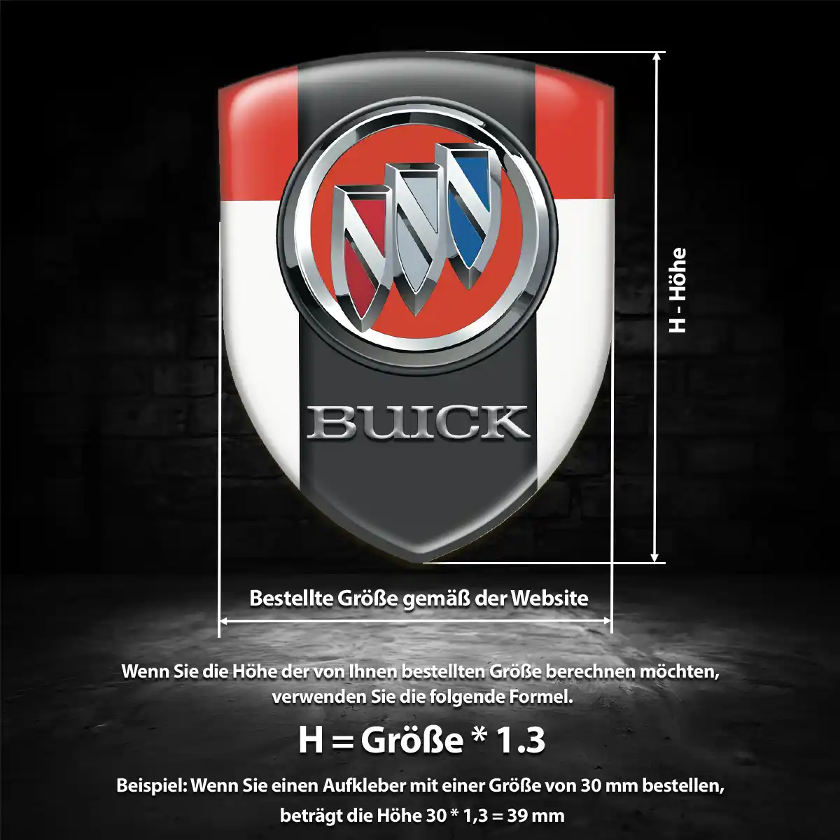 Buick 3D Gel Aufkleber Emblem Auto Markenedition