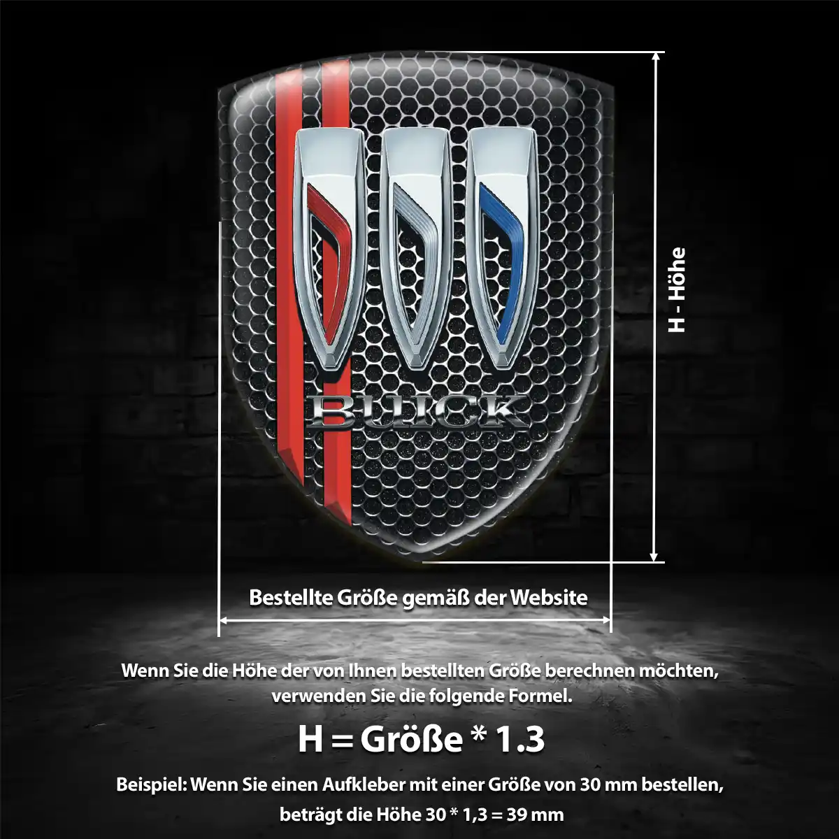 Buick 3D Gel Aufkleber Emblem Edles Design