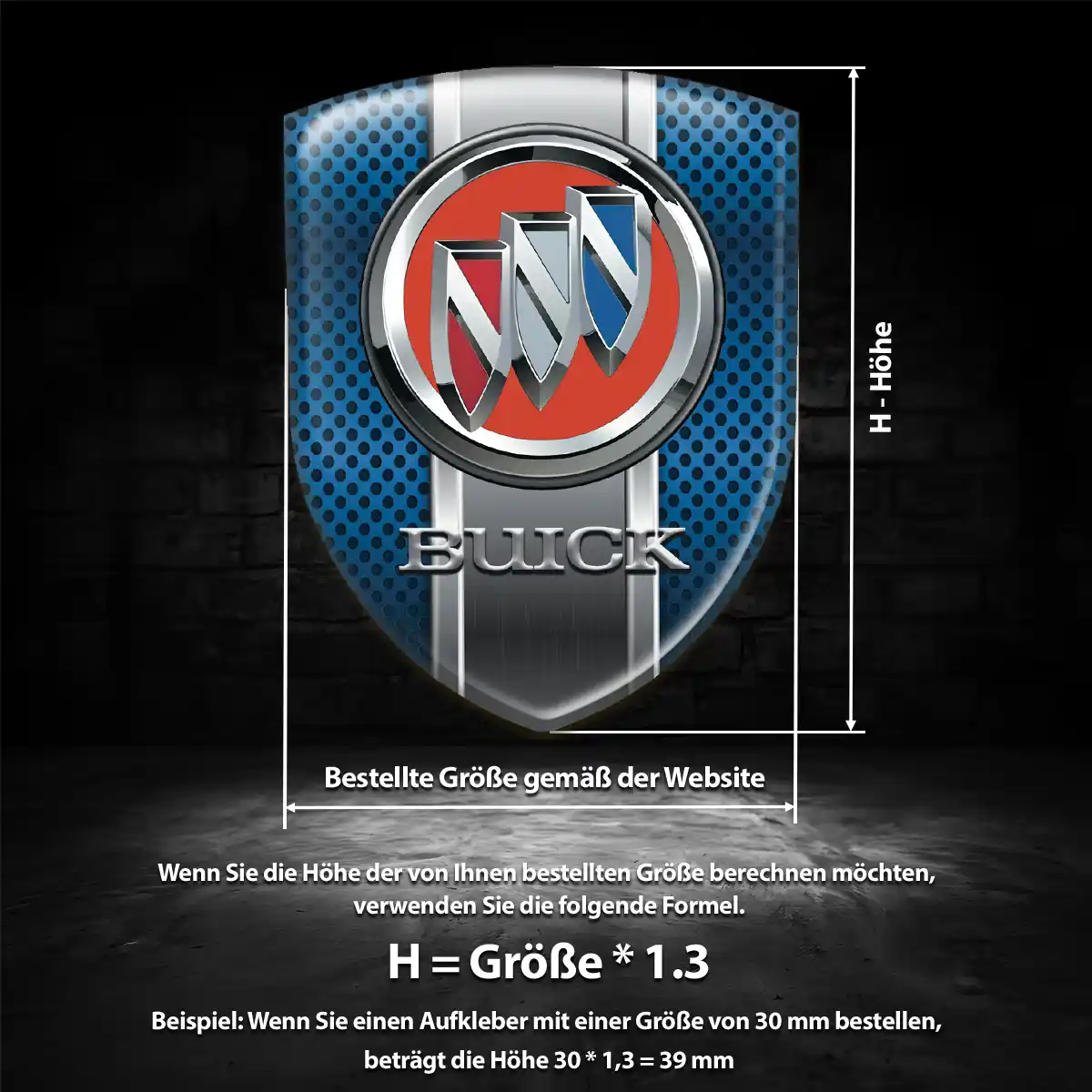 Buick 3D Gel Aufkleber Emblem Hochwertiges Harz