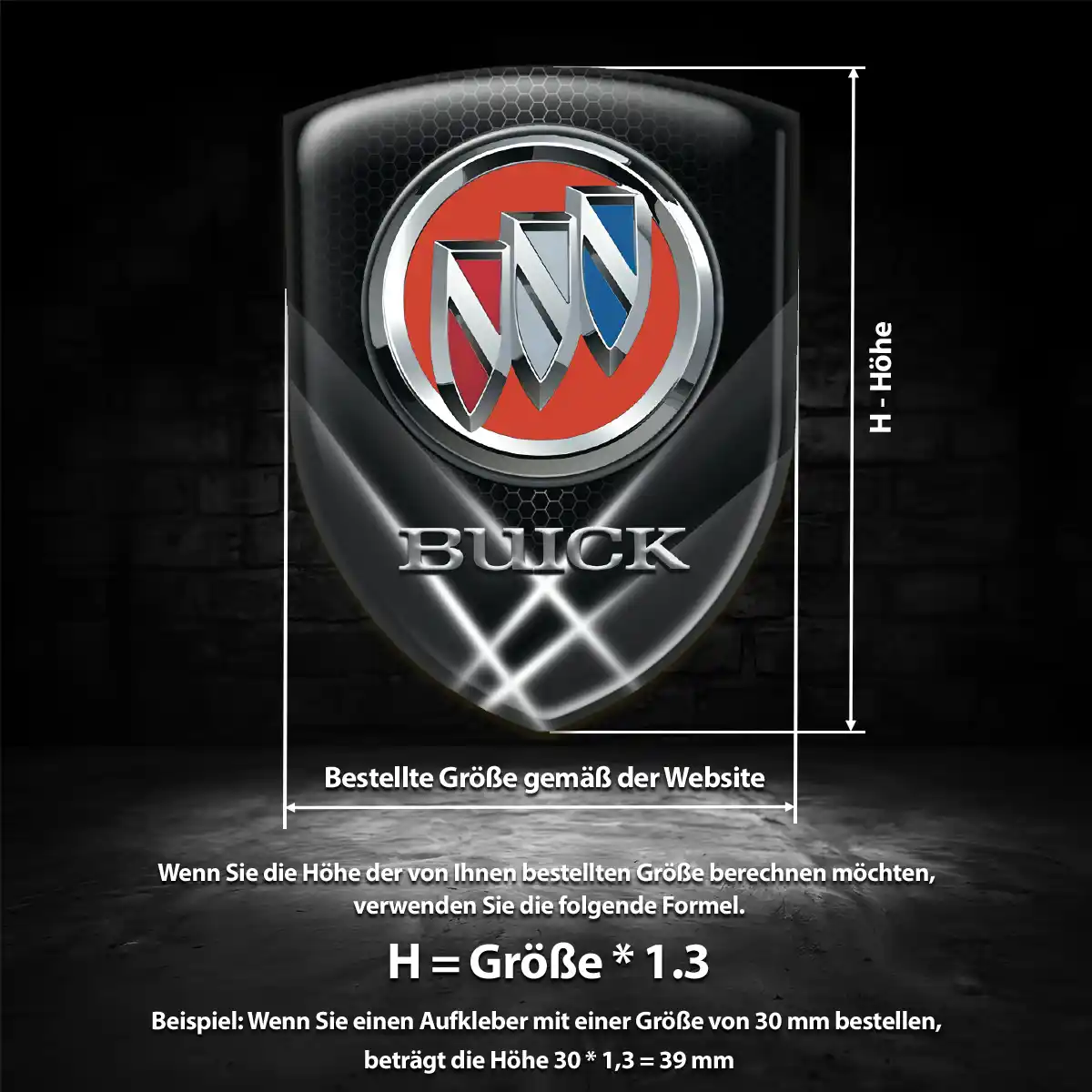 Buick 3D Gel Aufkleber Emblem Interieurdesign