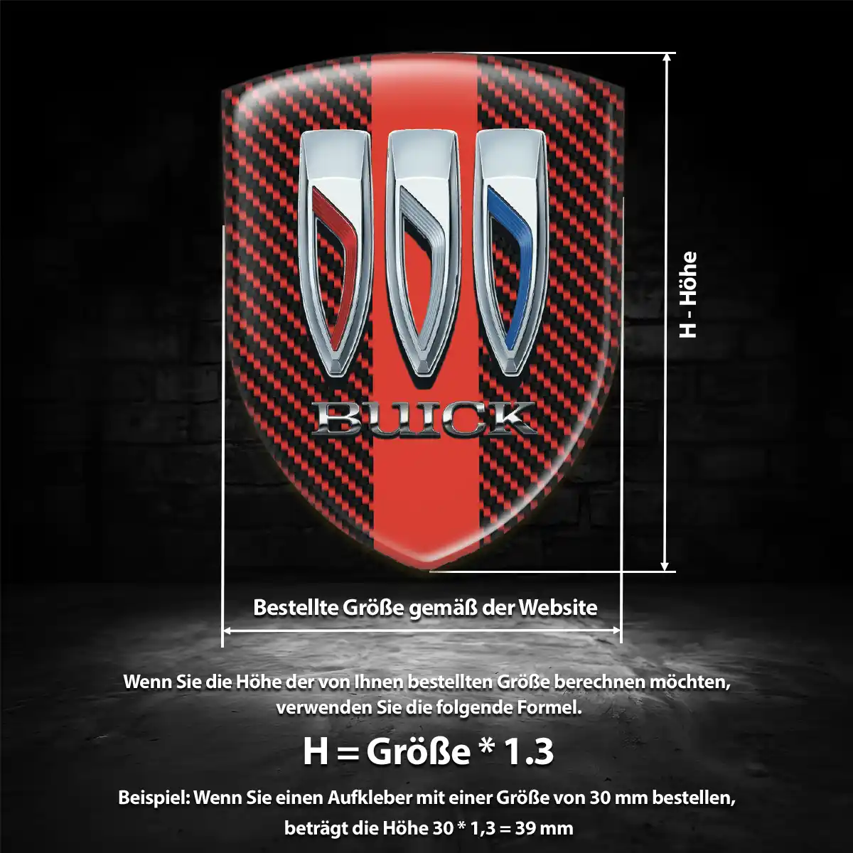 Buick 3D Gel Aufkleber Emblem Limitierte Auflage