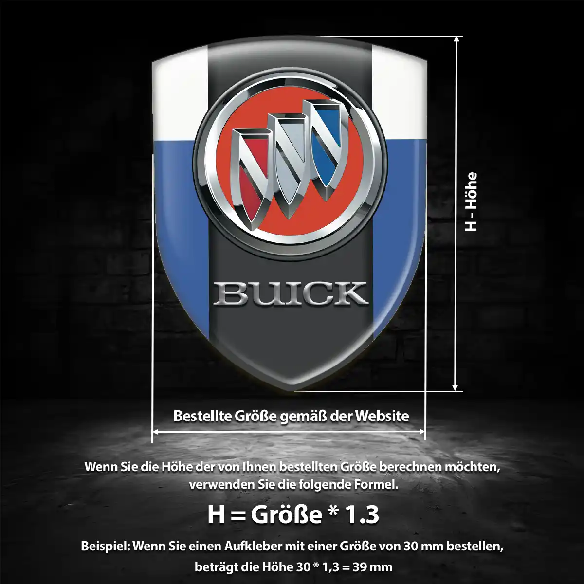Buick 3D Gel Aufkleber Emblem Premiumqualität