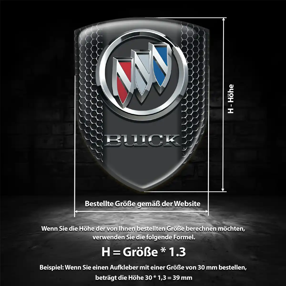 Buick 3D Gel Aufkleber Emblem Stilvolles Design