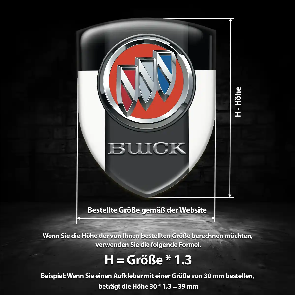 Buick 3D Gel Aufkleber Embleme Auto Interieurdesign
