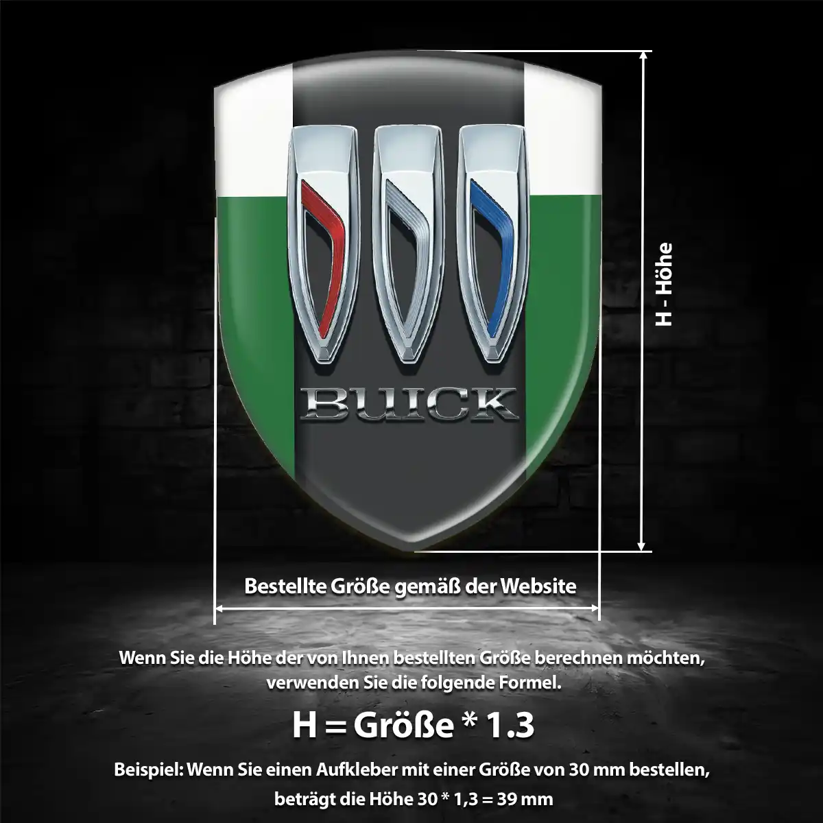 Buick 3D Gel Aufkleber Embleme Edles Design
