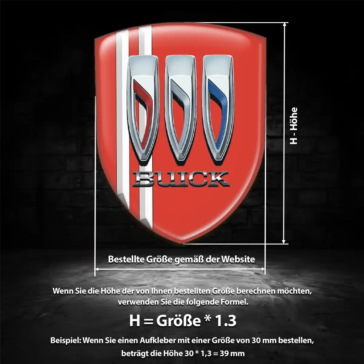 Buick 3D Gel Aufkleber Embleme Elegantes Design