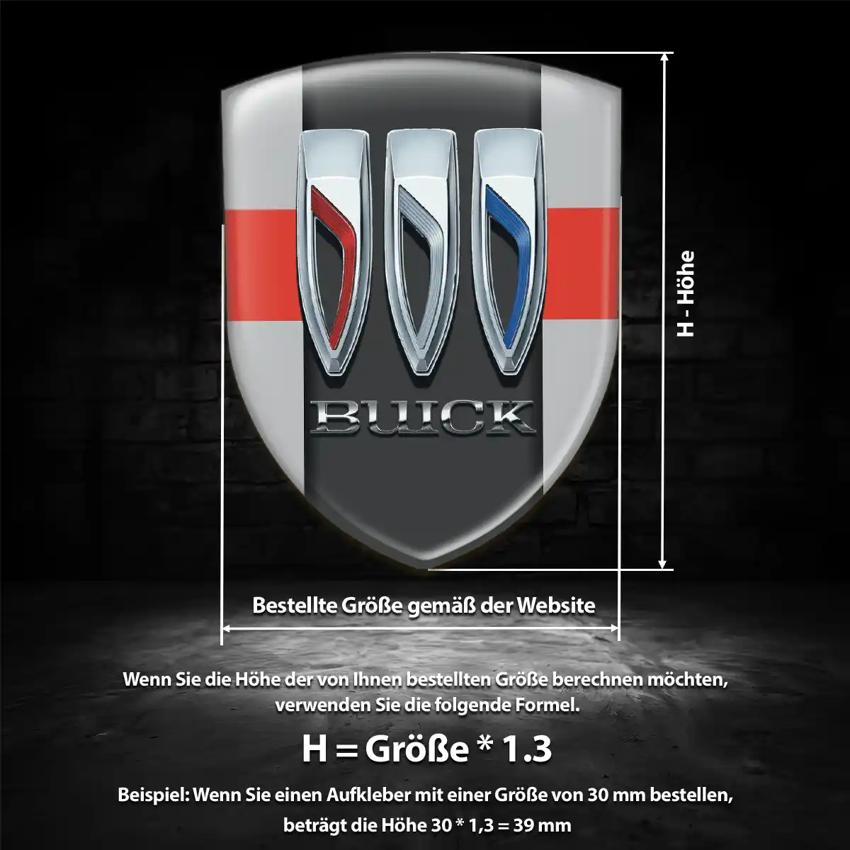 Buick 3D Gel Aufkleber Embleme Hochwertiges Harz