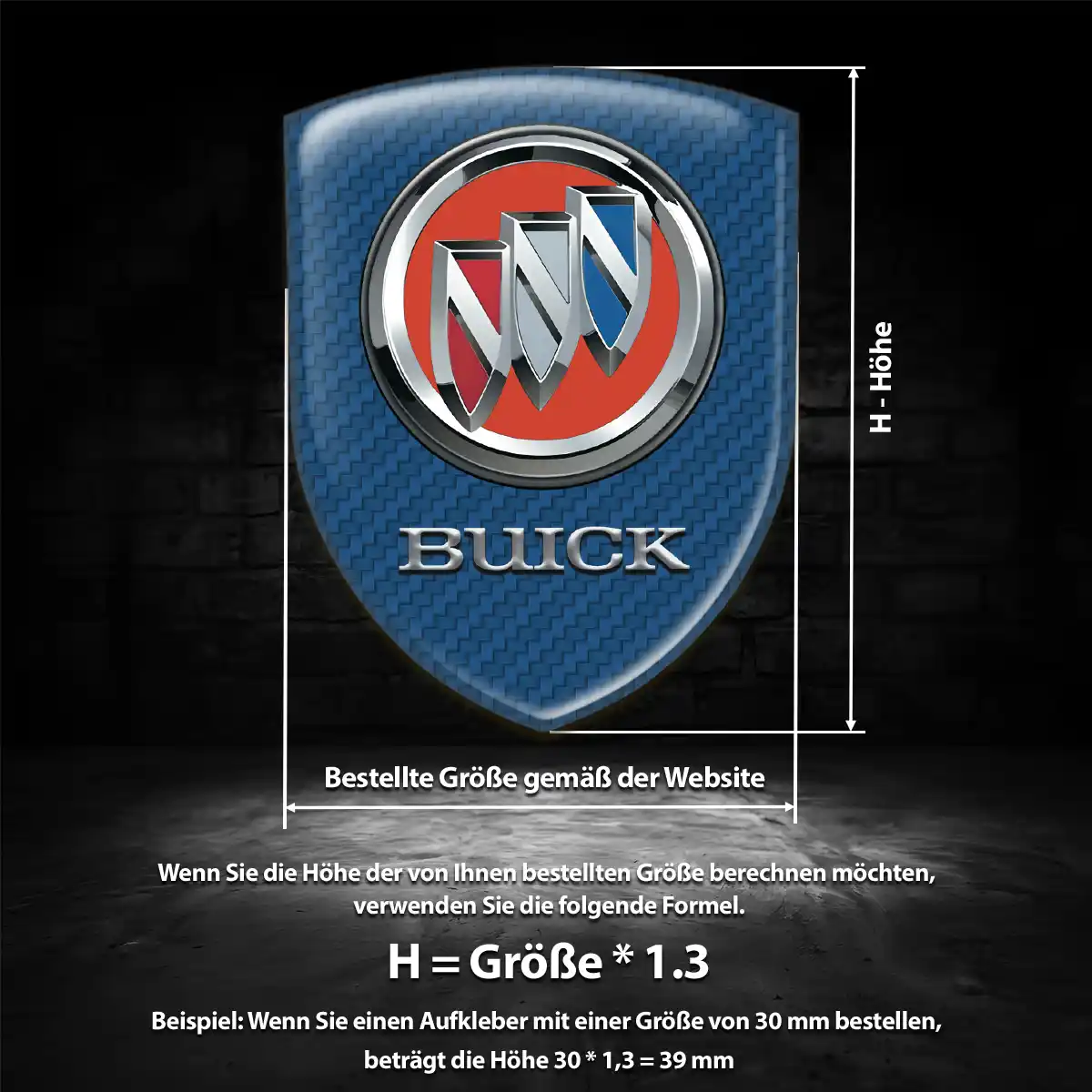 Buick 3D Gel Aufkleber Embleme Interieurdesign