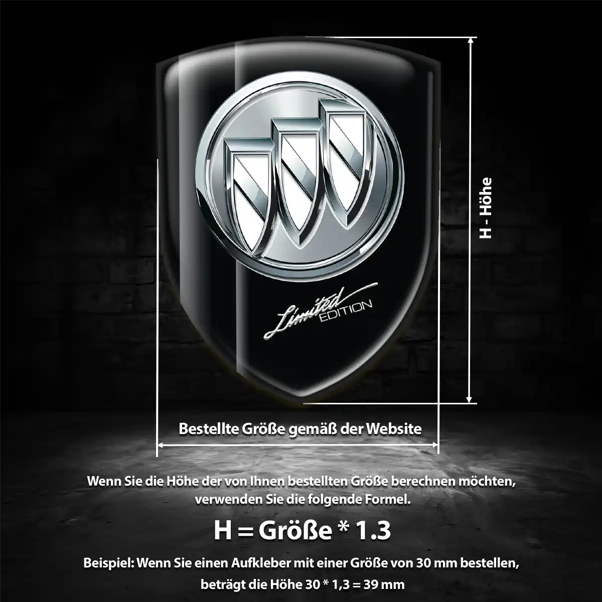Buick 3D Gel Aufkleber Hochwertiges Harz