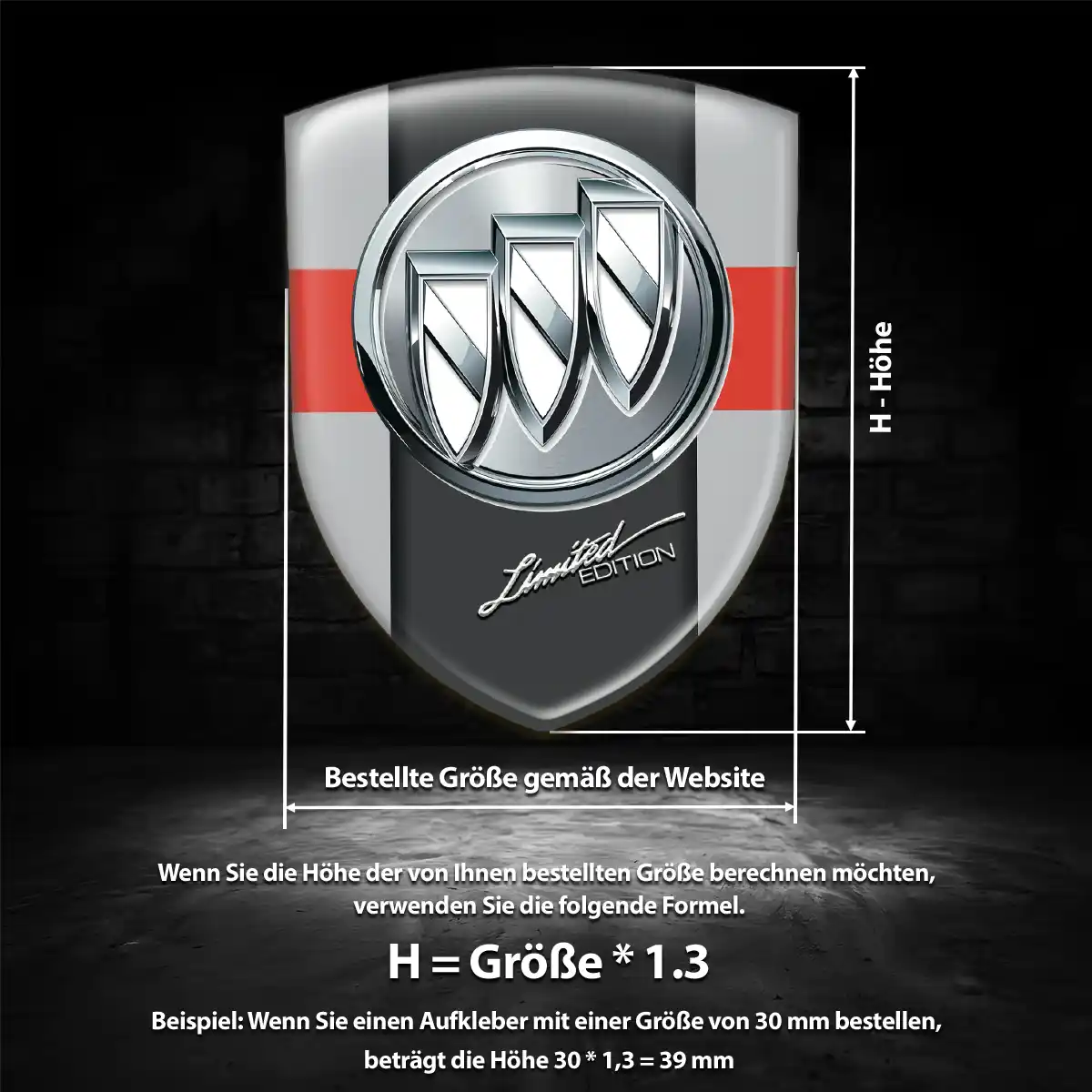 Buick 3D Gel Aufkleber Interieurdesign