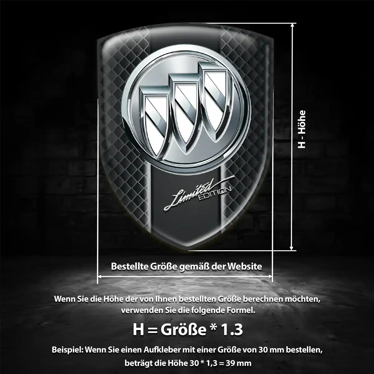 Buick 3D Gel Aufkleber Premiumqualität