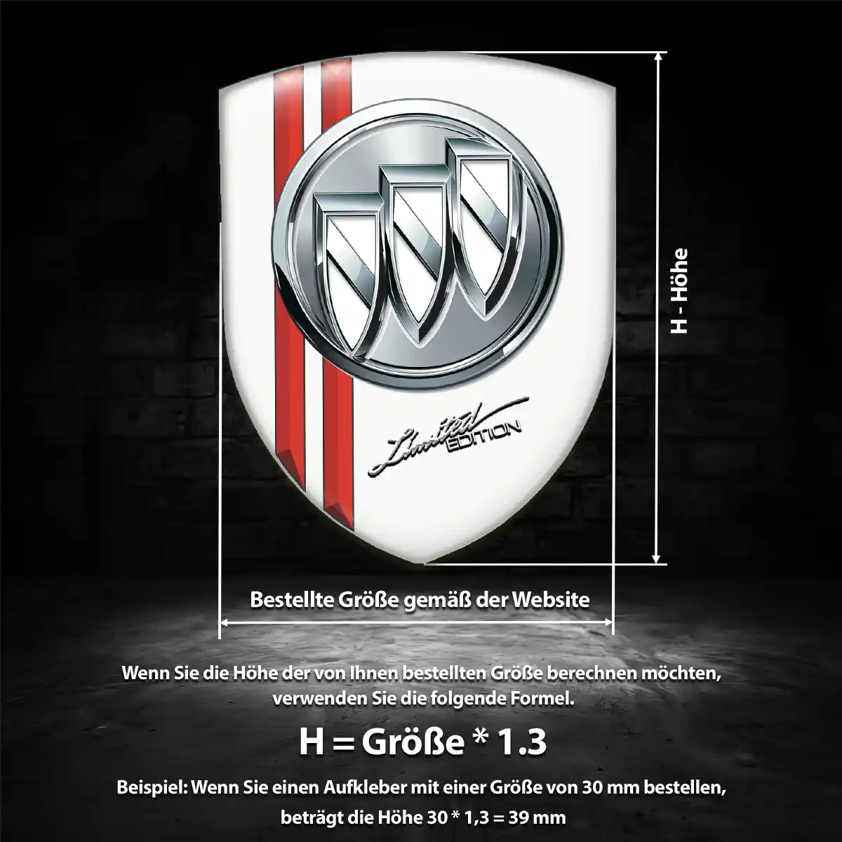 Buick 3D Gel Aufkleber Silikon Auto Elegantes Design