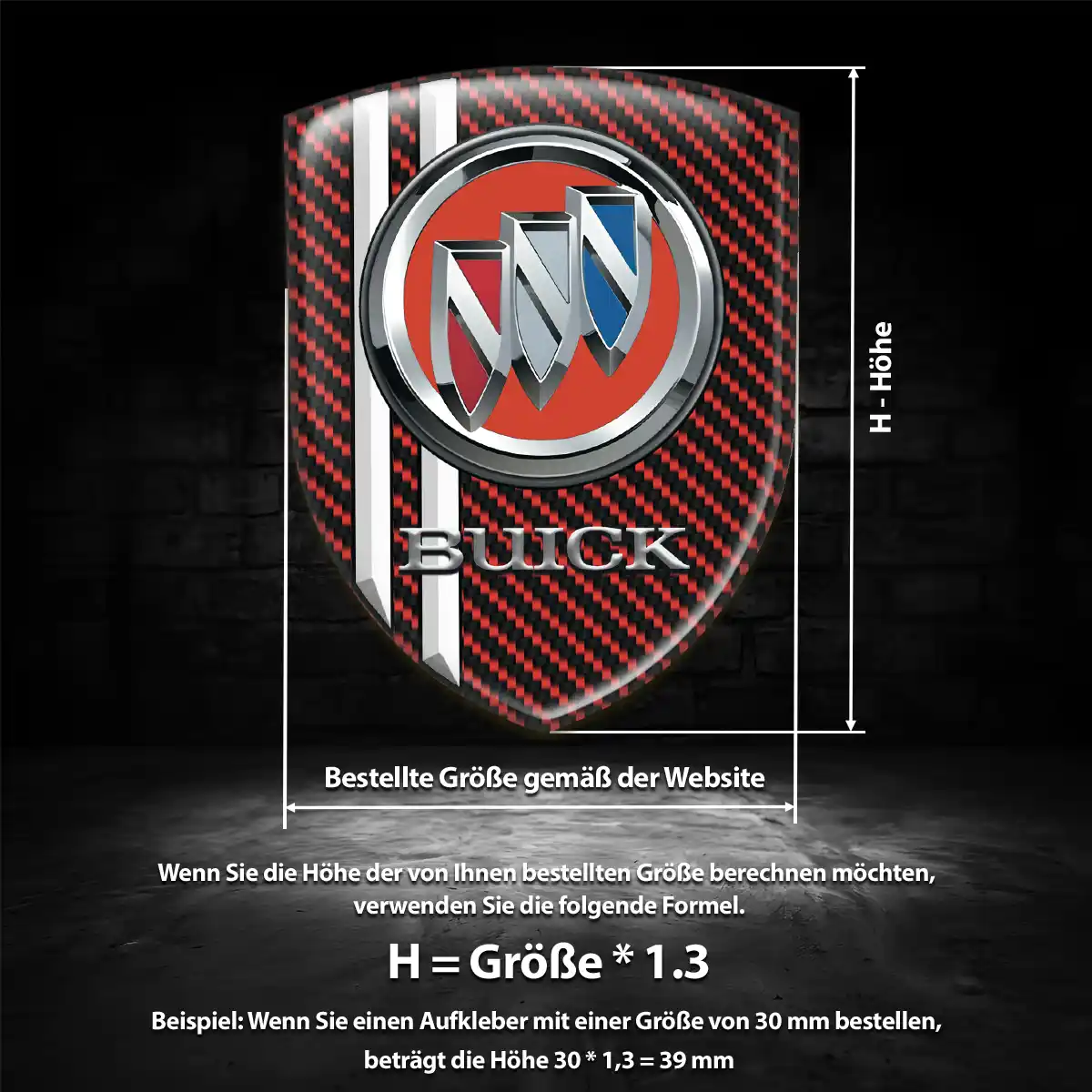Buick 3D Gel Aufkleber Silikon Auto Exterieurdesign