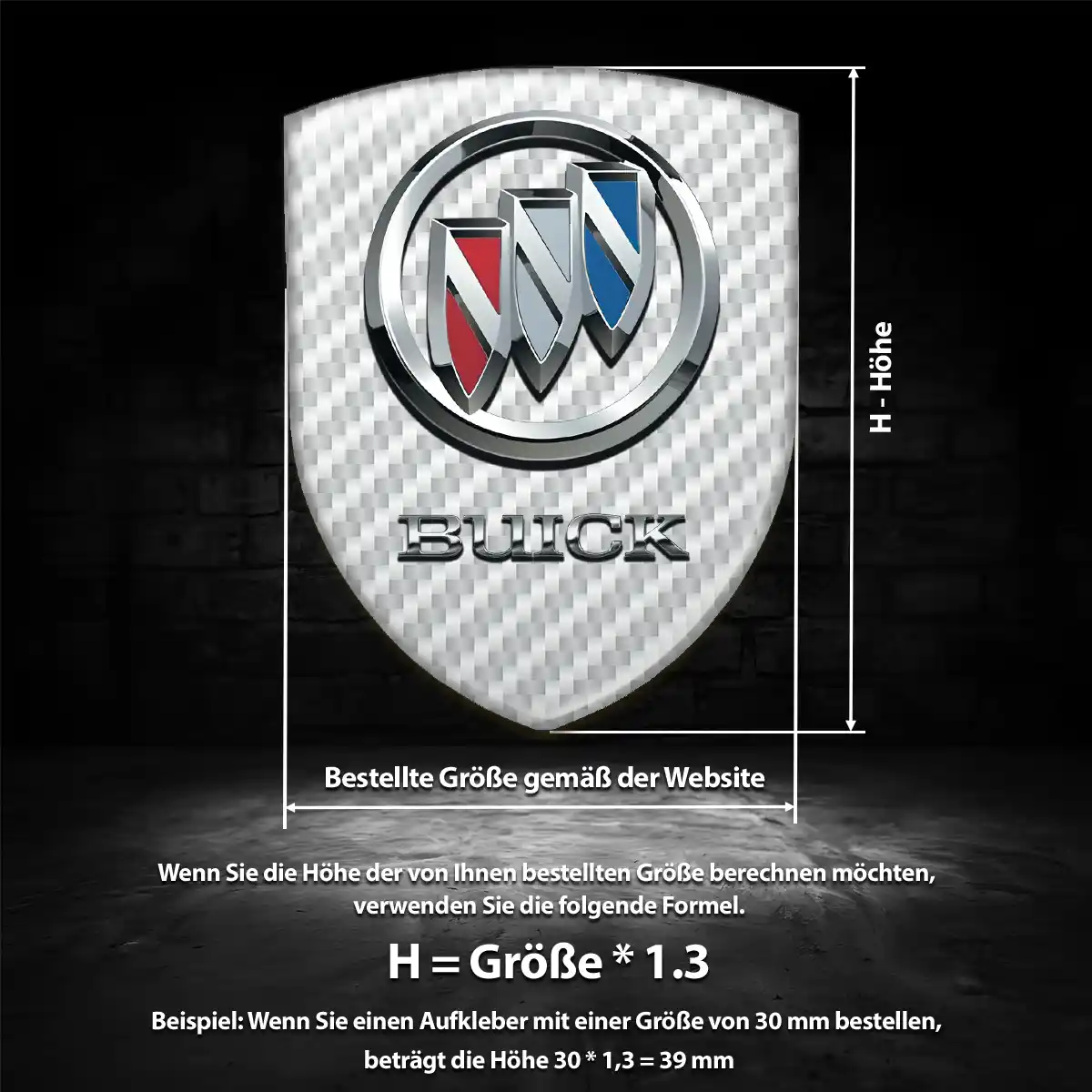Buick 3D Gel Aufkleber Silikon Auto Hochwertiges Harz