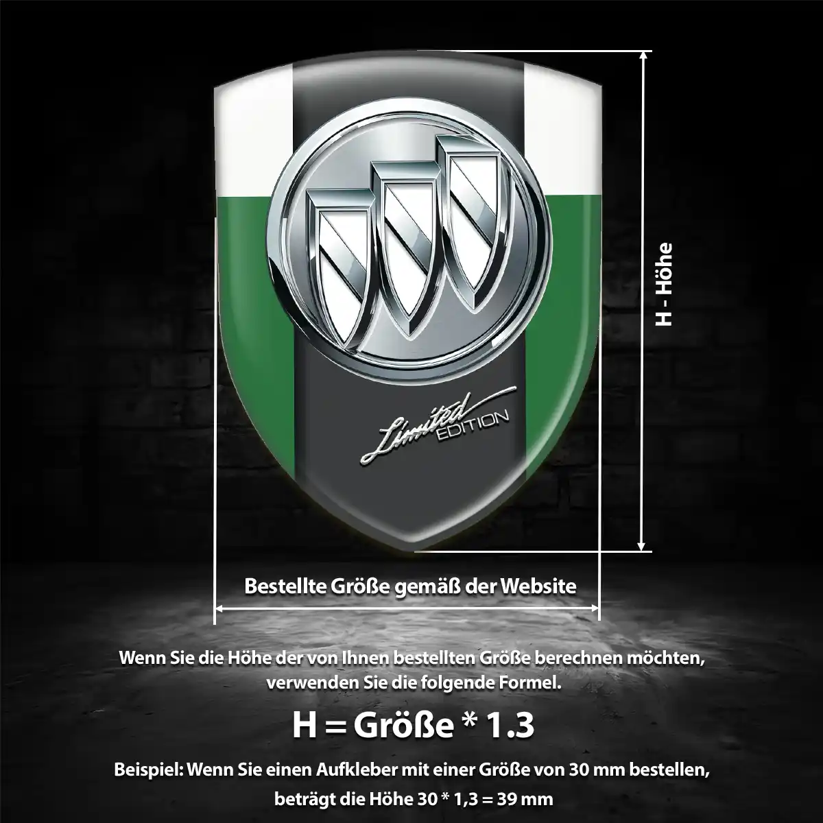 Buick 3D Gel Aufkleber Silikon Auto Interieurdesign