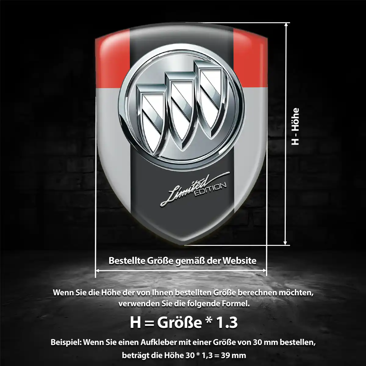 Buick 3D Gel Aufkleber Silikon Auto Luxus-Edition