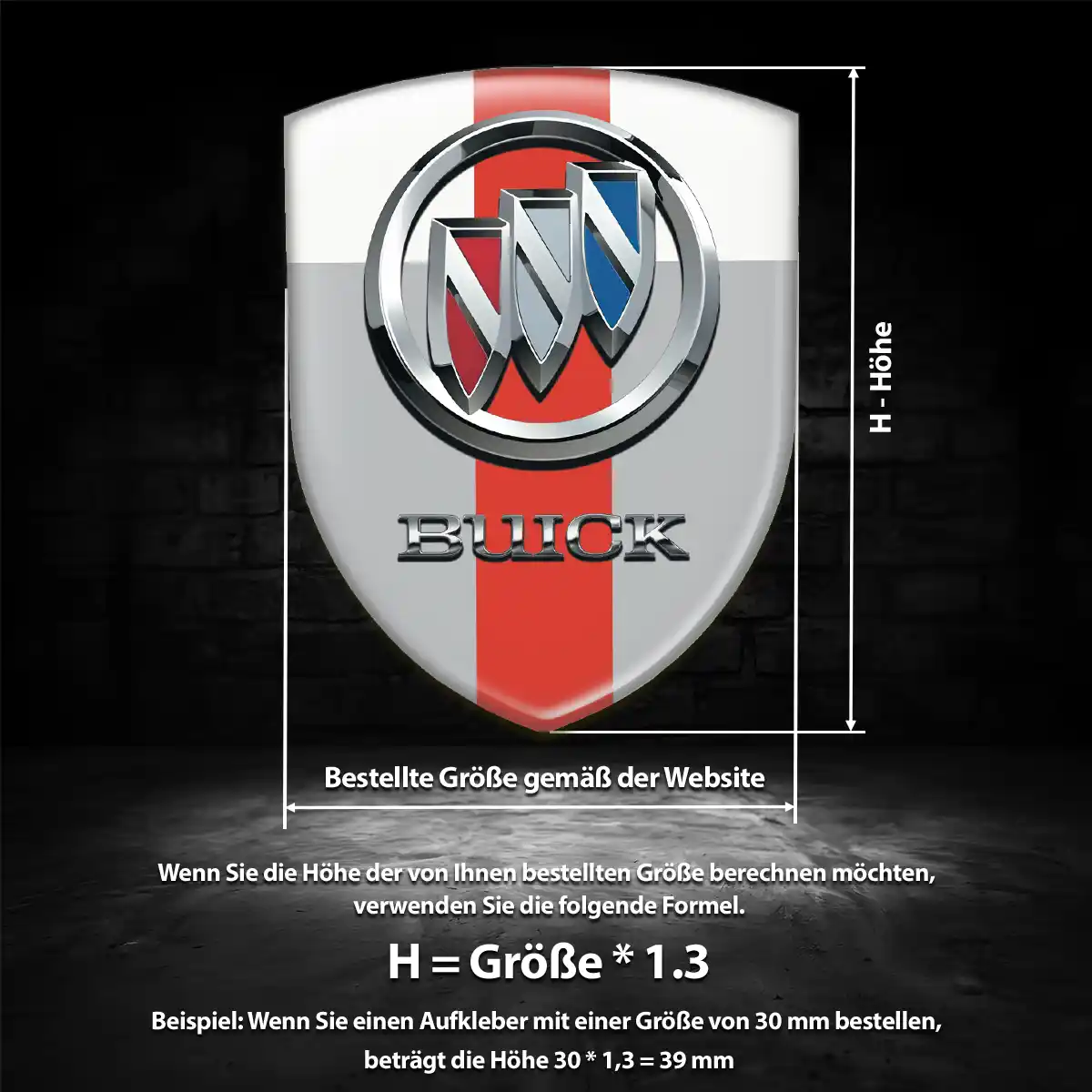 Buick 3D Gel Aufkleber Silikon Auto Markenedition