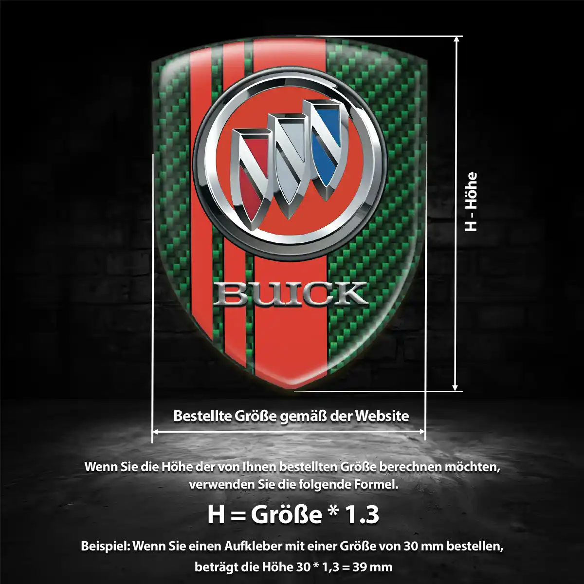 Buick 3D Gel Aufkleber Silikon Auto Premium-Edition
