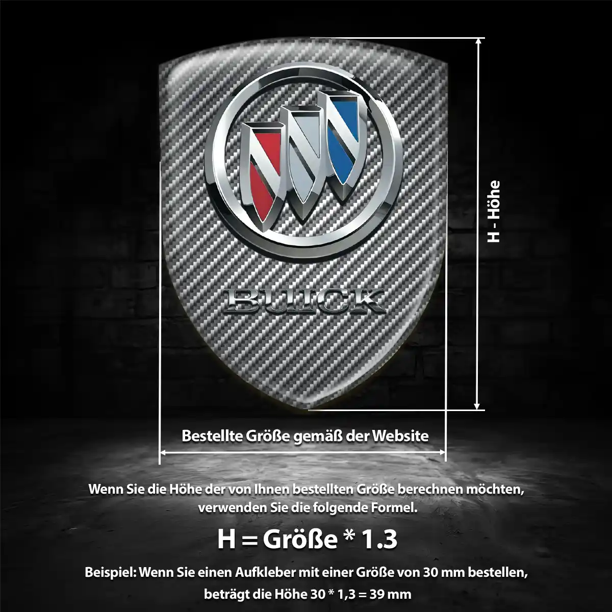 Buick 3D Gel Aufkleber Silikon Auto Premiumqualität