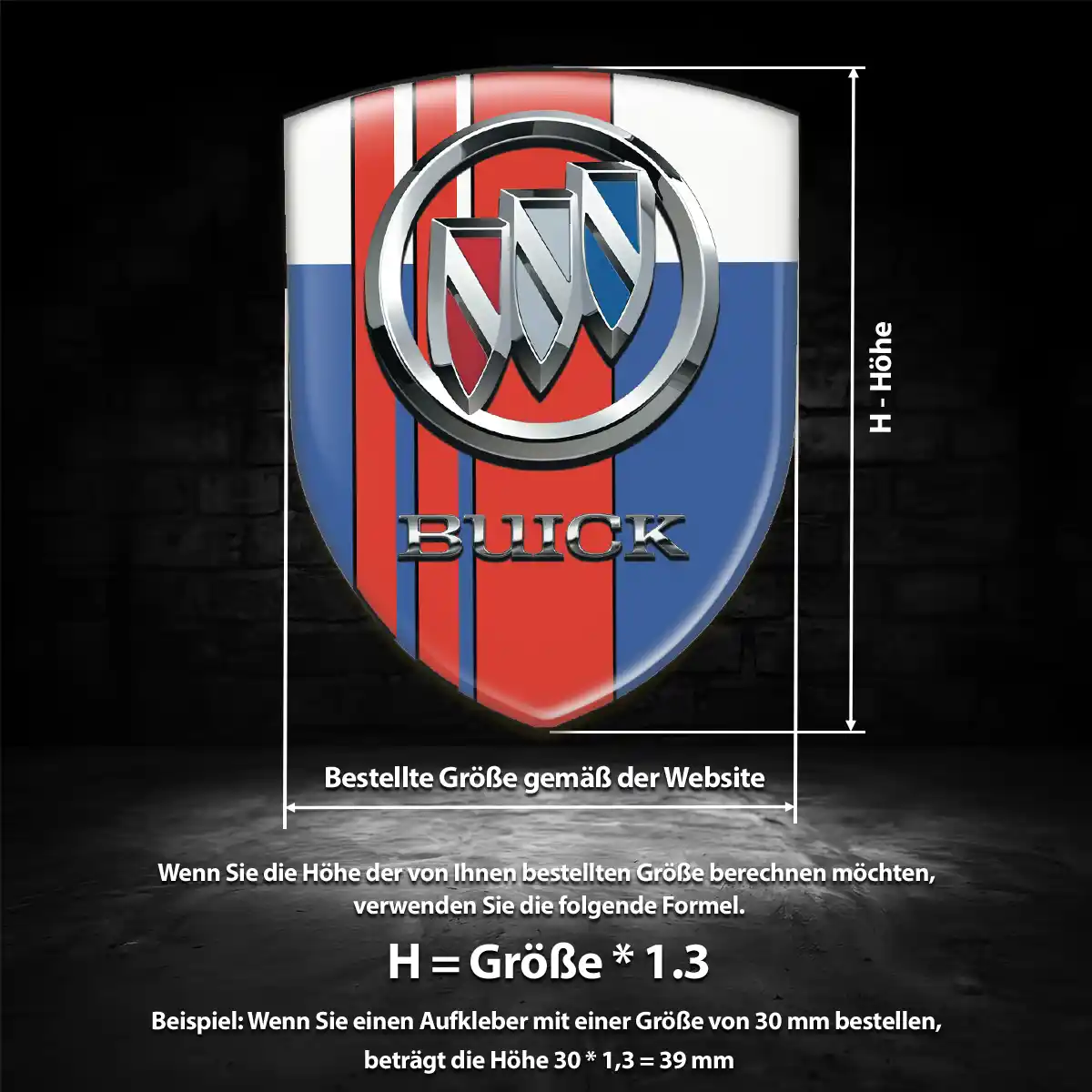 Buick 3D Gel Aufkleber Silikon Auto Stilvolles Design