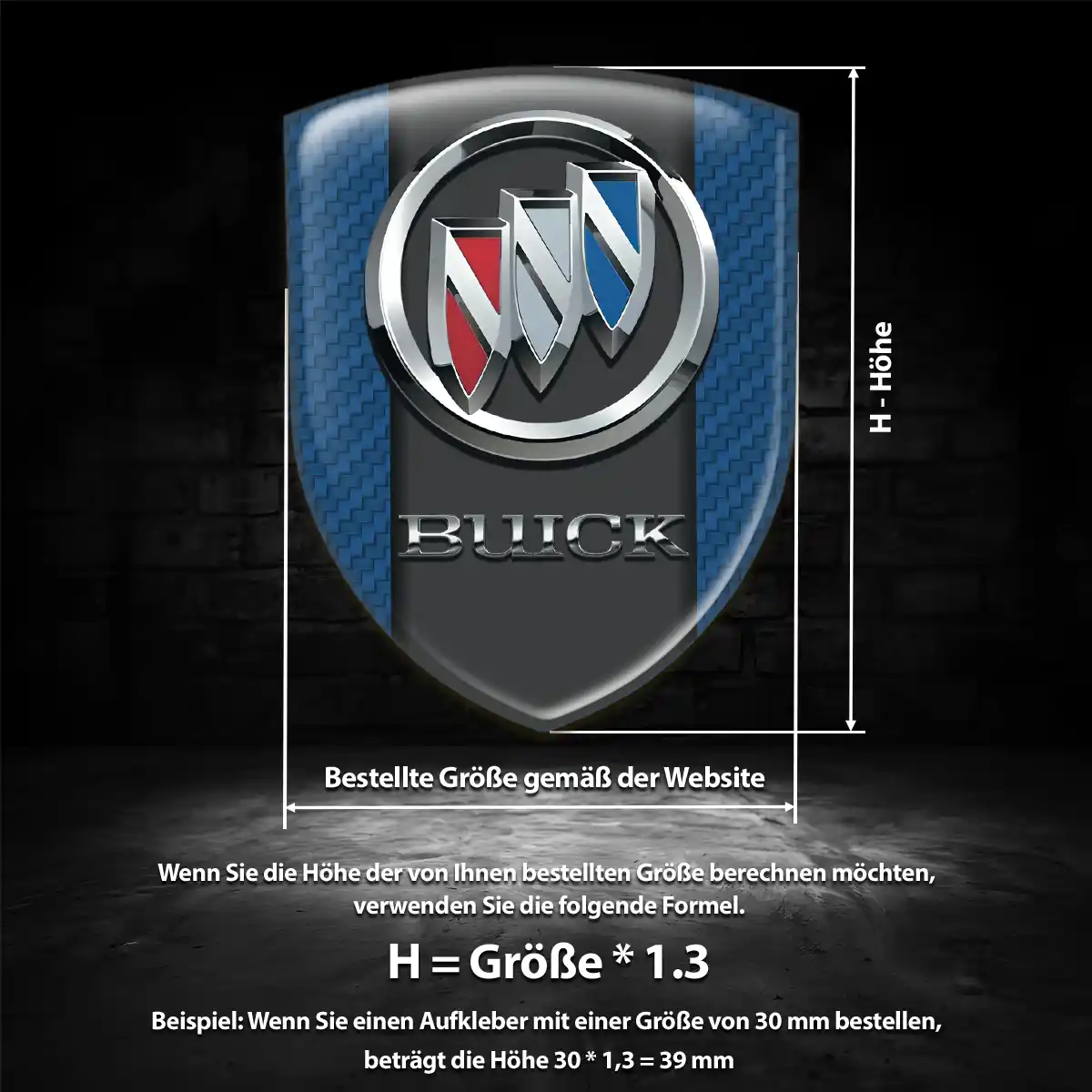 Buick 3D Gel Aufkleber Silikon Auto Tuningfahrzeug