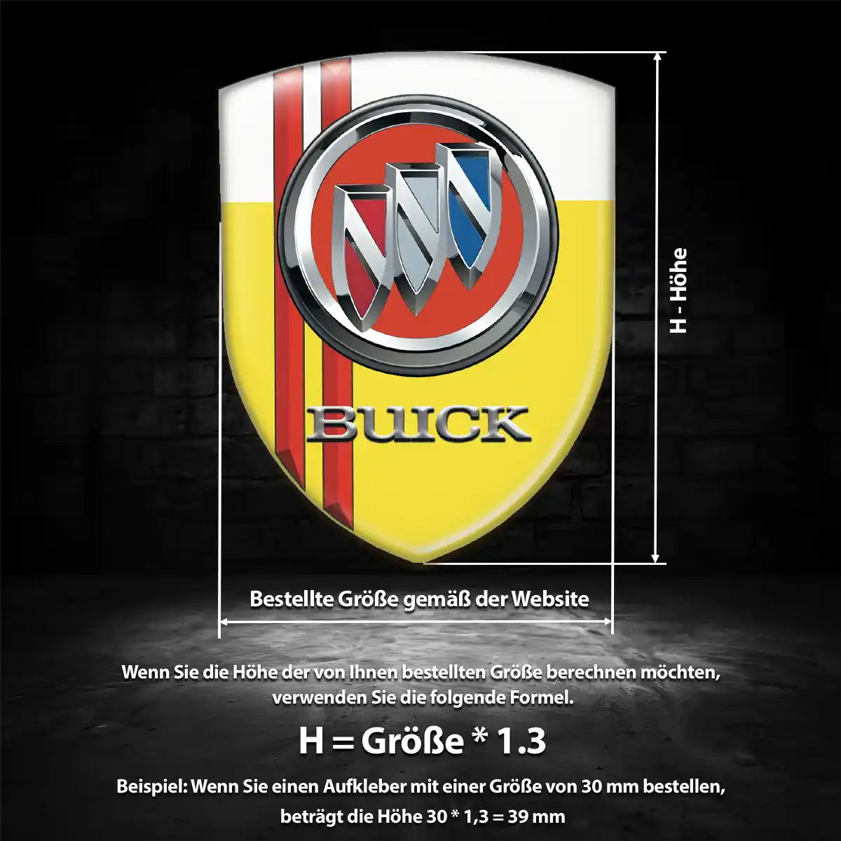 Buick 3D Gel Aufkleber Silikon Edles Design