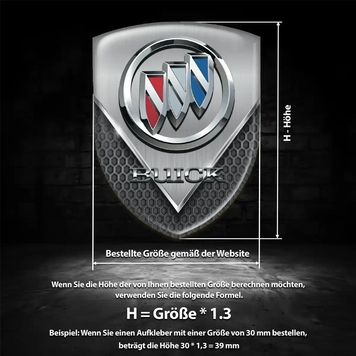 Buick 3D Gel Aufkleber Silikon Hohe Qualität