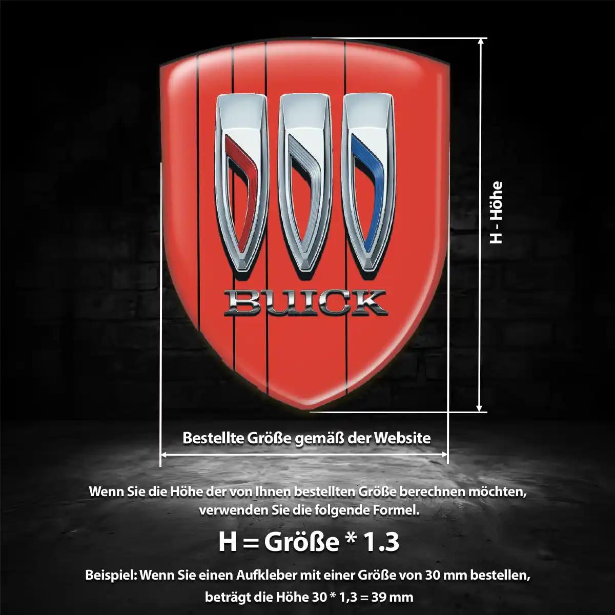 Buick 3D Gel Aufkleber Silikon Interieurdesign