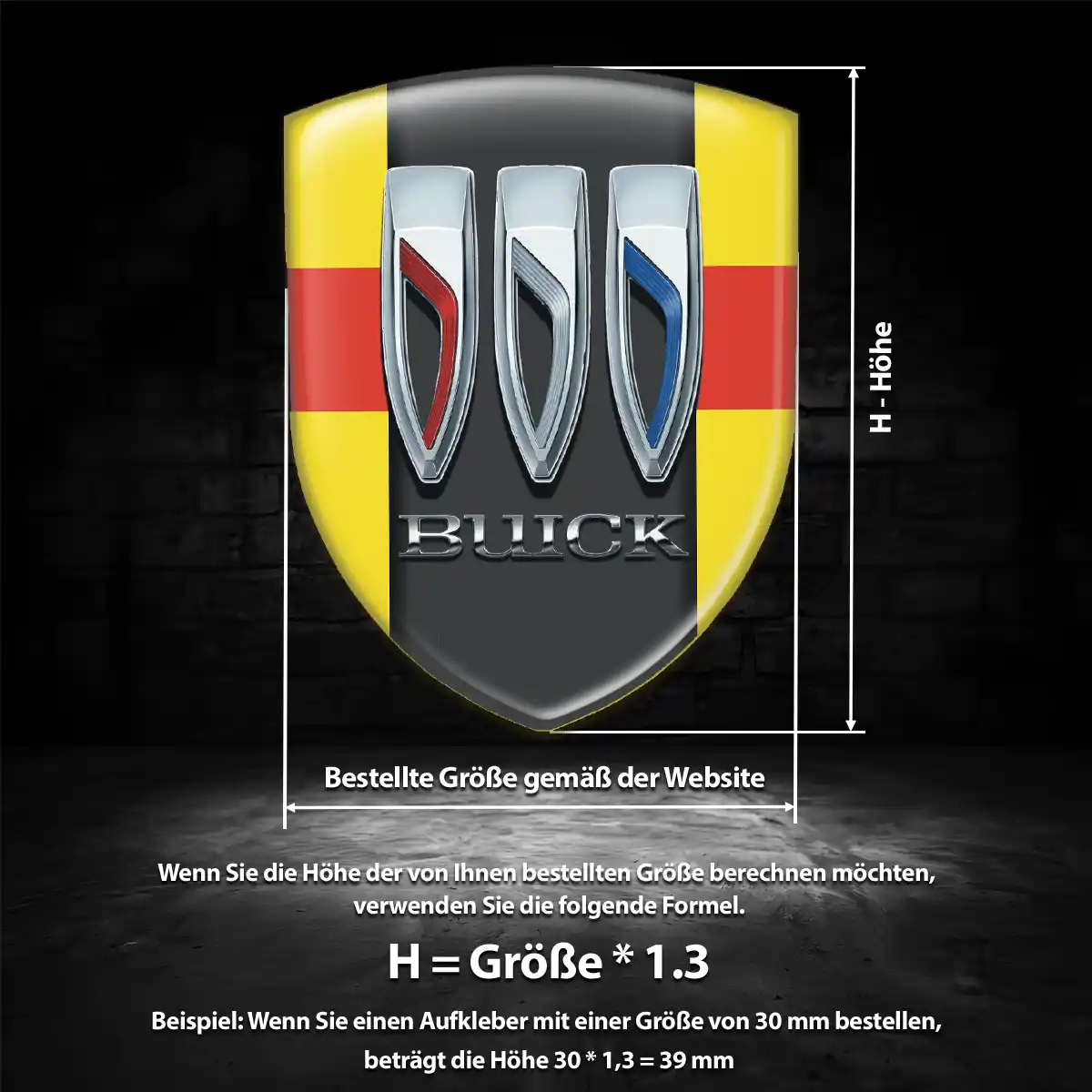 Buick 3D Gel Aufkleber Silikon Limitierte Auflage