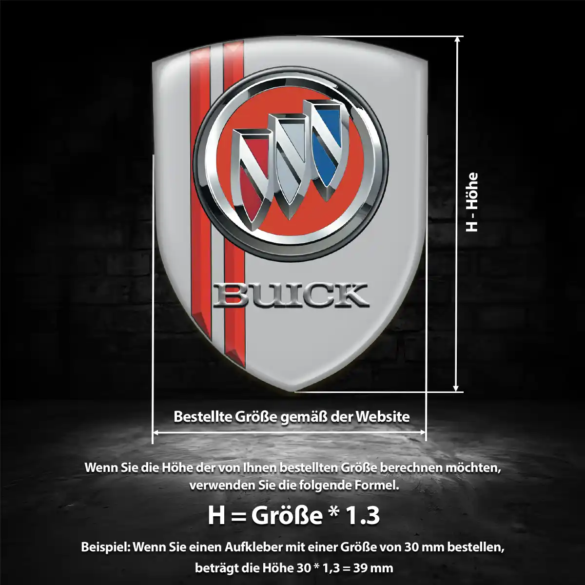 Buick 3D Gel Aufkleber Silikon Luxus-Edition