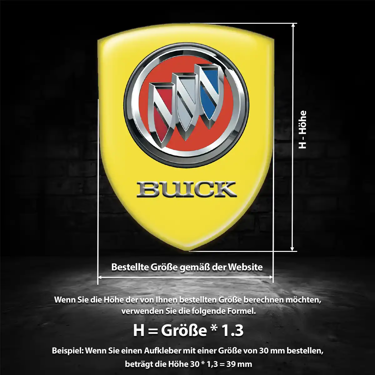 Buick 3D Gel Aufkleber Silikon Markenedition