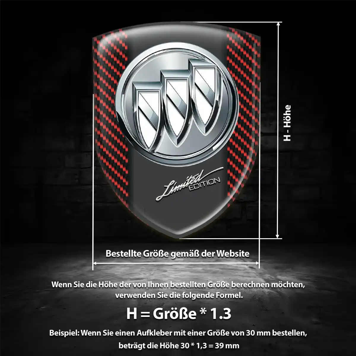 Buick 3D Gel Aufkleber Silikon Premium-Edition