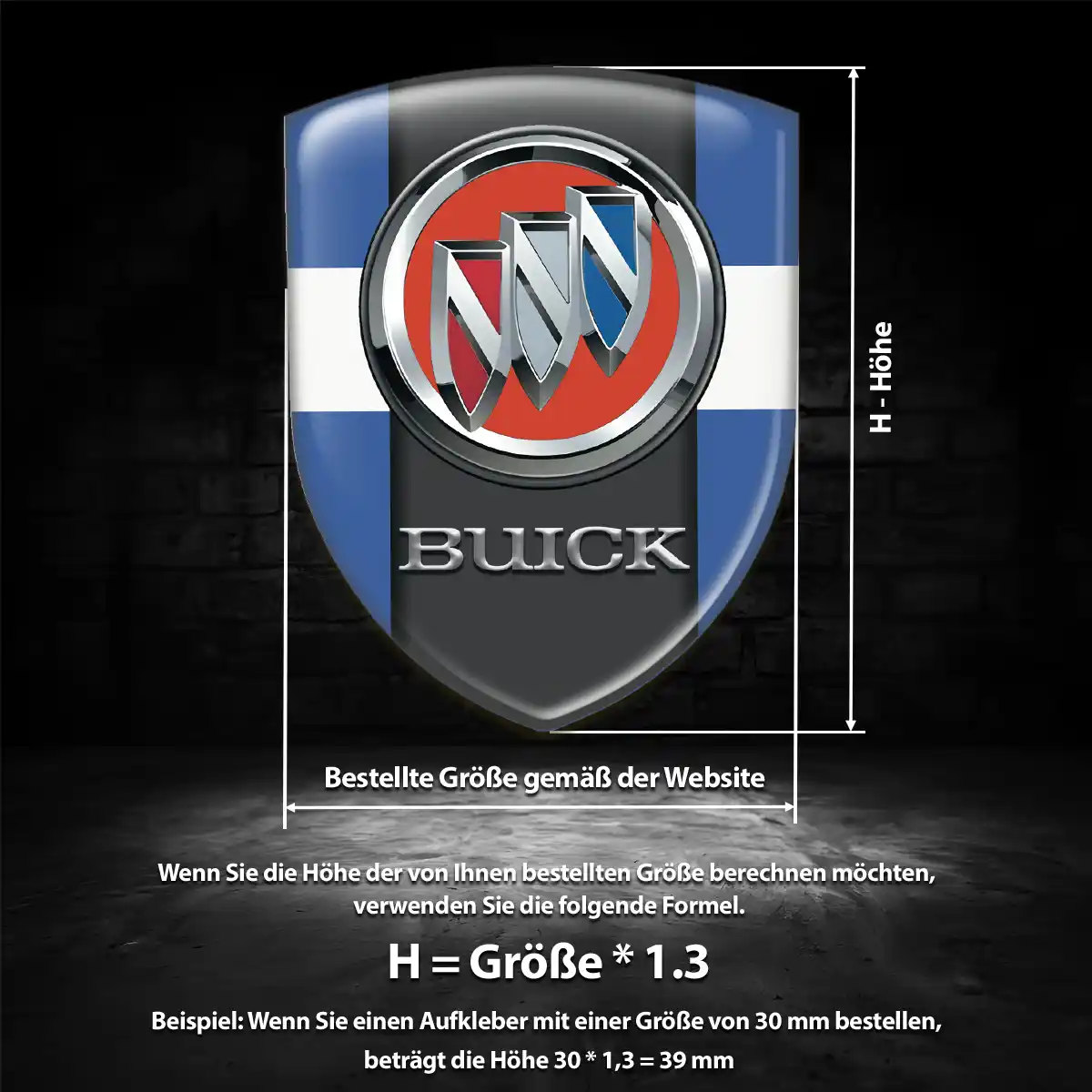 Buick 3D Gel Aufkleber Silikon Premiumqualität