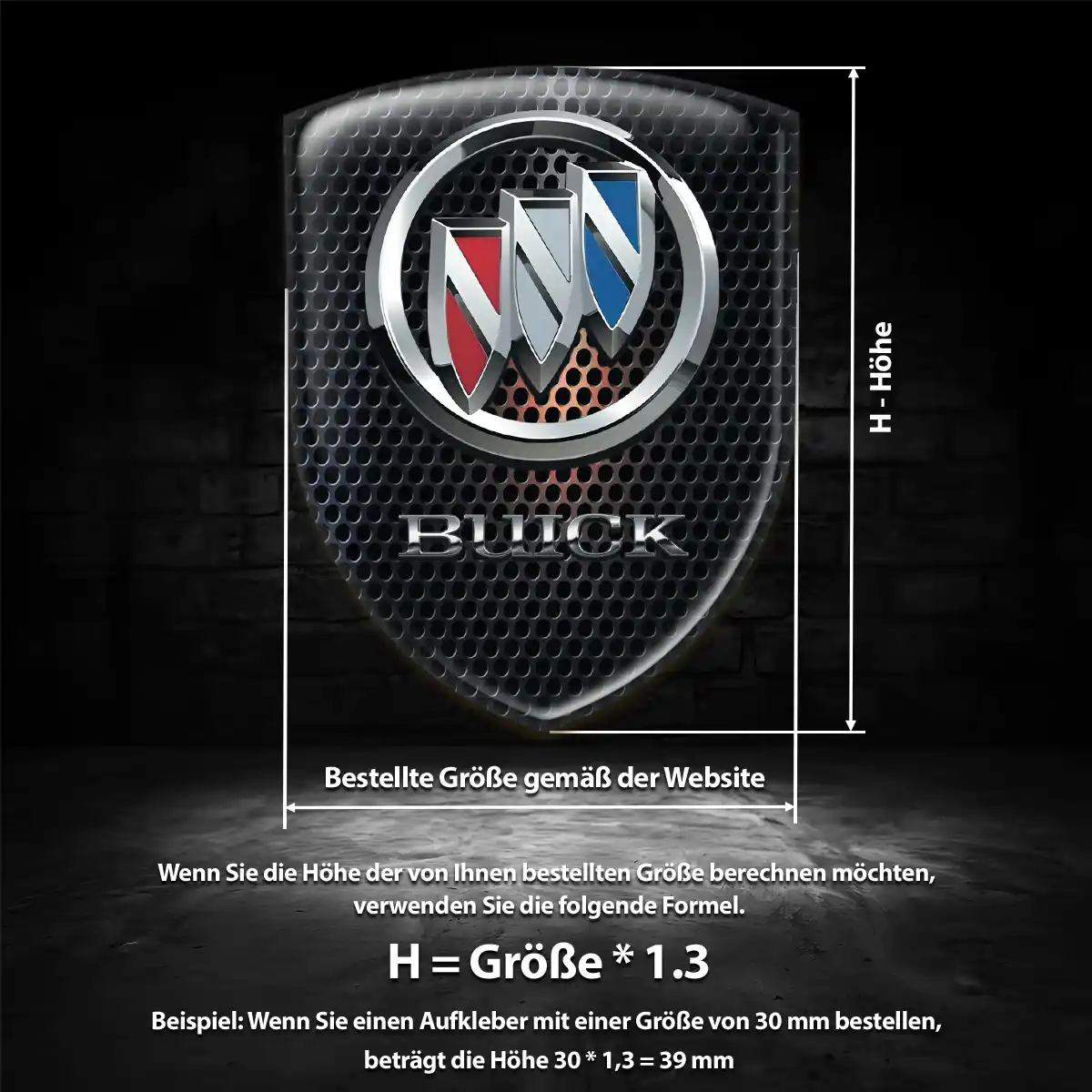 Buick 3D Gel Aufkleber Silikon Stilvolles Design