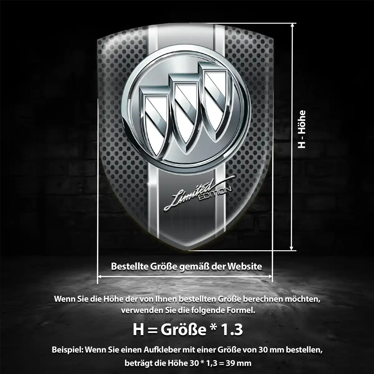 Buick 3D Gel Aufkleber Silikon Tuningfahrzeug