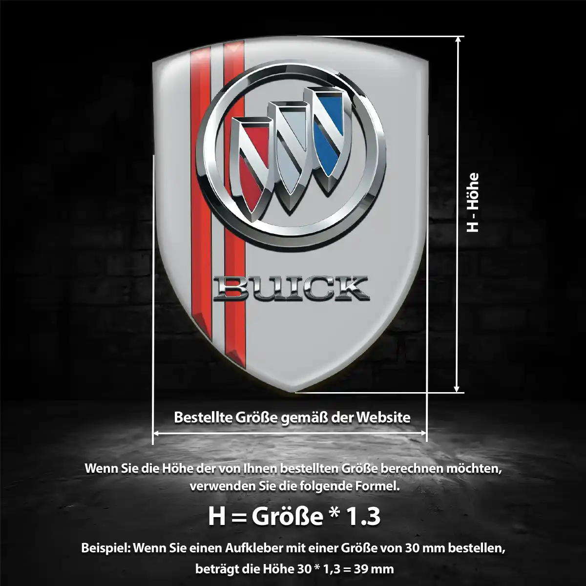 Buick 3D Gel Aufkleber Tuningfahrzeug