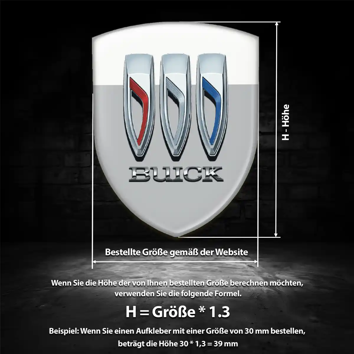 Buick 3D Gel Aufkleber Wappen Auto Elegantes Design