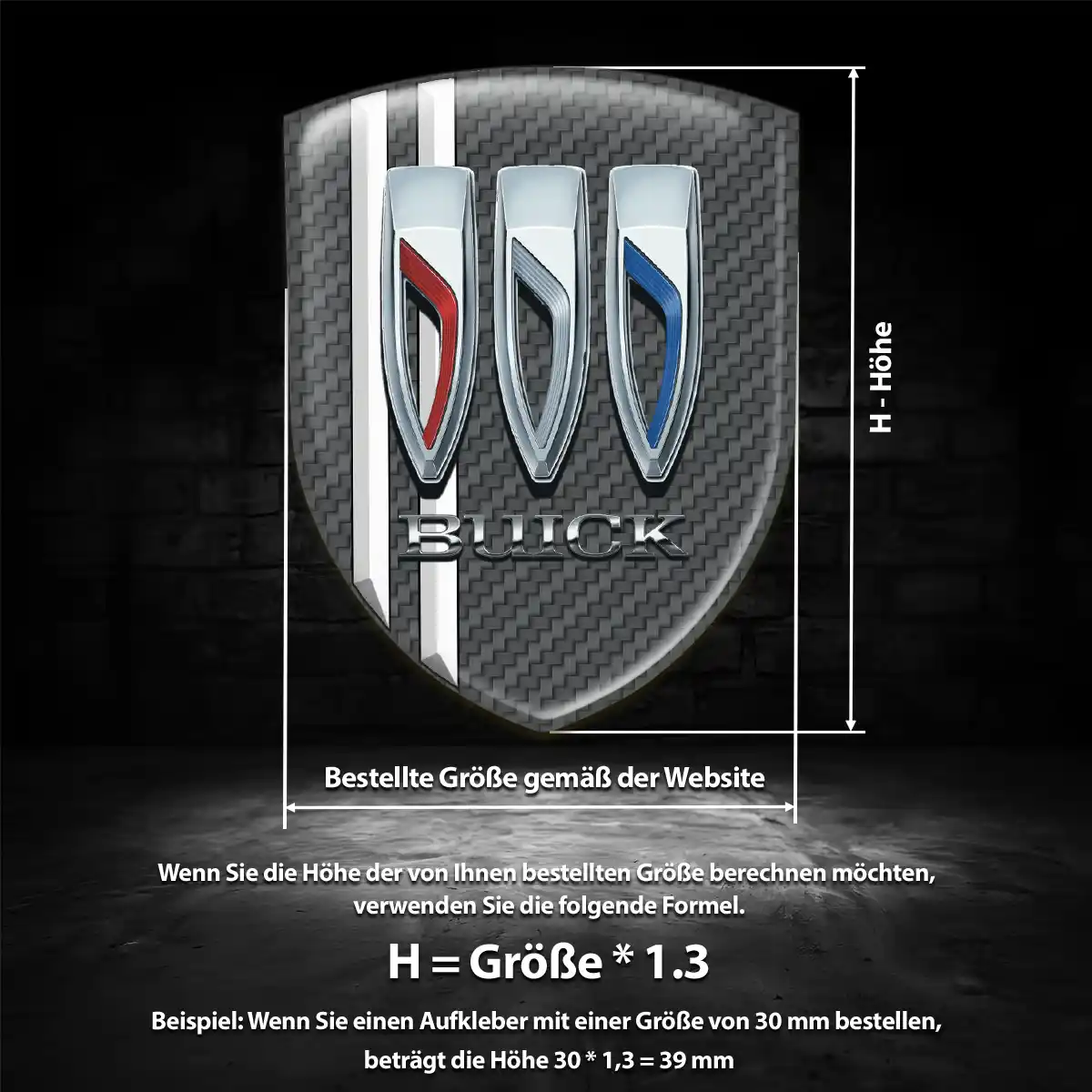 Buick 3D Gel Aufkleber Wappen Auto Hochwertiges Harz