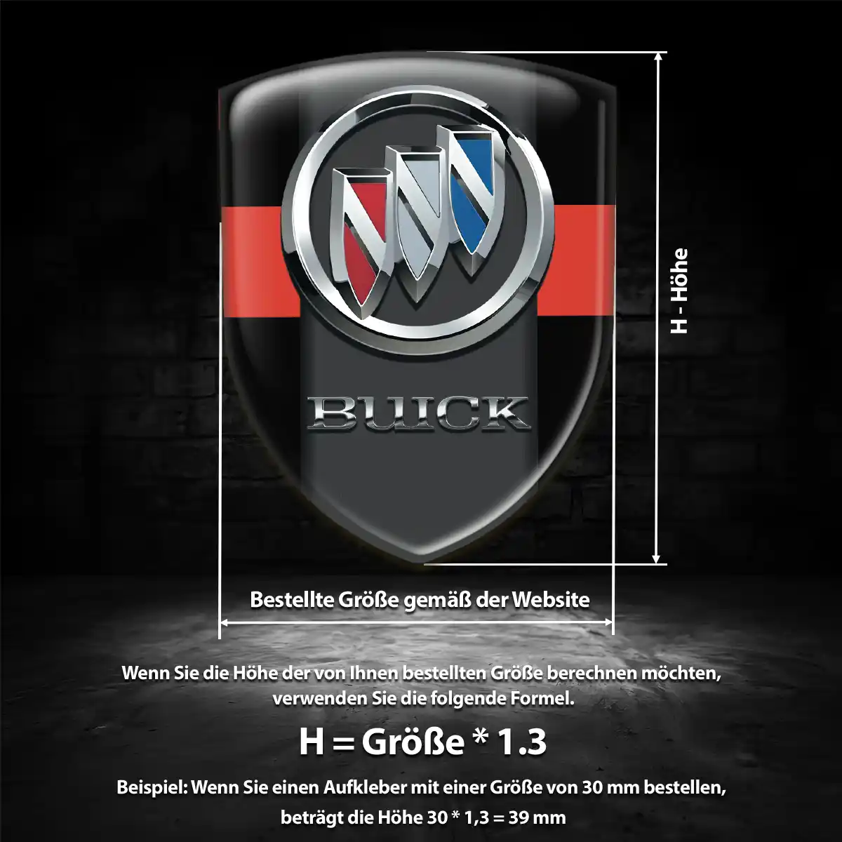 Buick 3D Gel Aufkleber Wappen Auto Limitierte Auflage