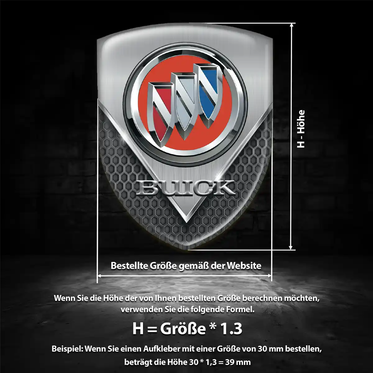 Buick 3D Gel Aufkleber Wappen Auto Markenedition