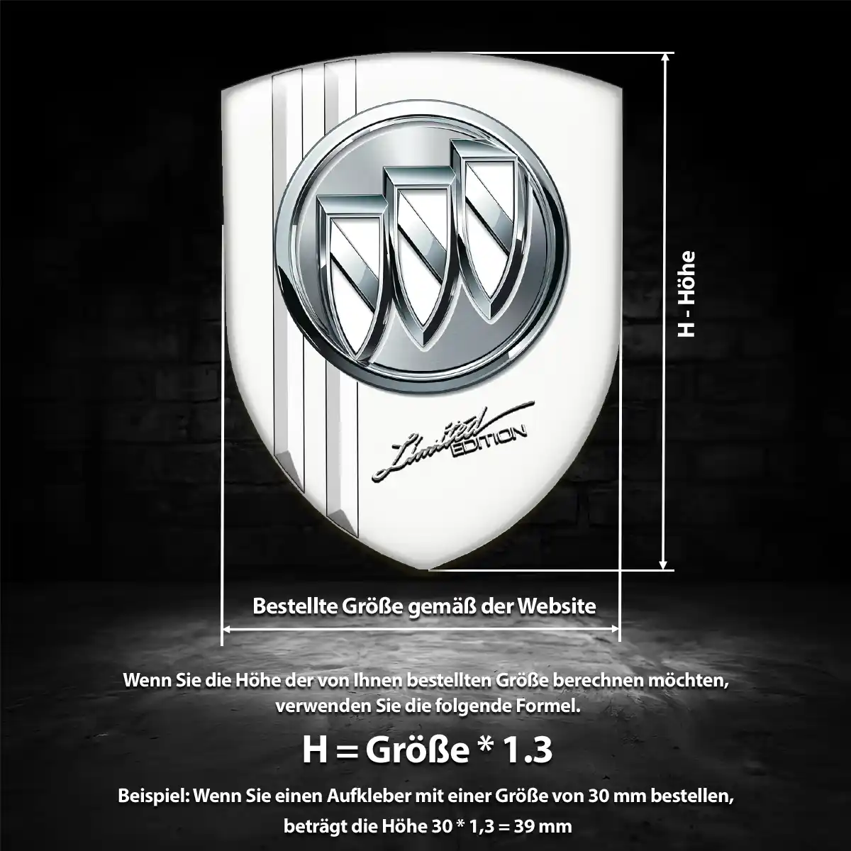 Buick 3D Gel Aufkleber Wappen Auto Premiumqualität