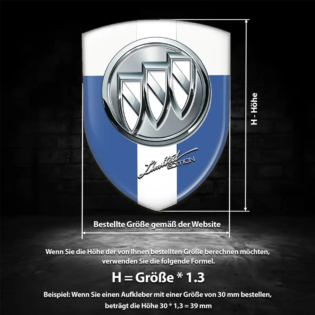 Buick 3D Gel Aufkleber Wappen Edles Design