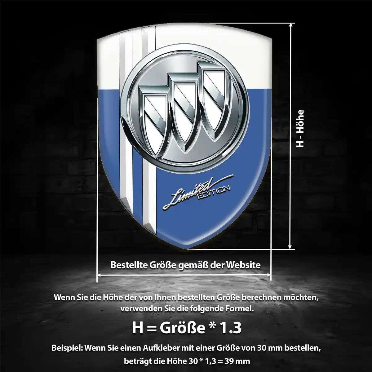 Buick 3D Gel Aufkleber Wappen Exterieurdesign