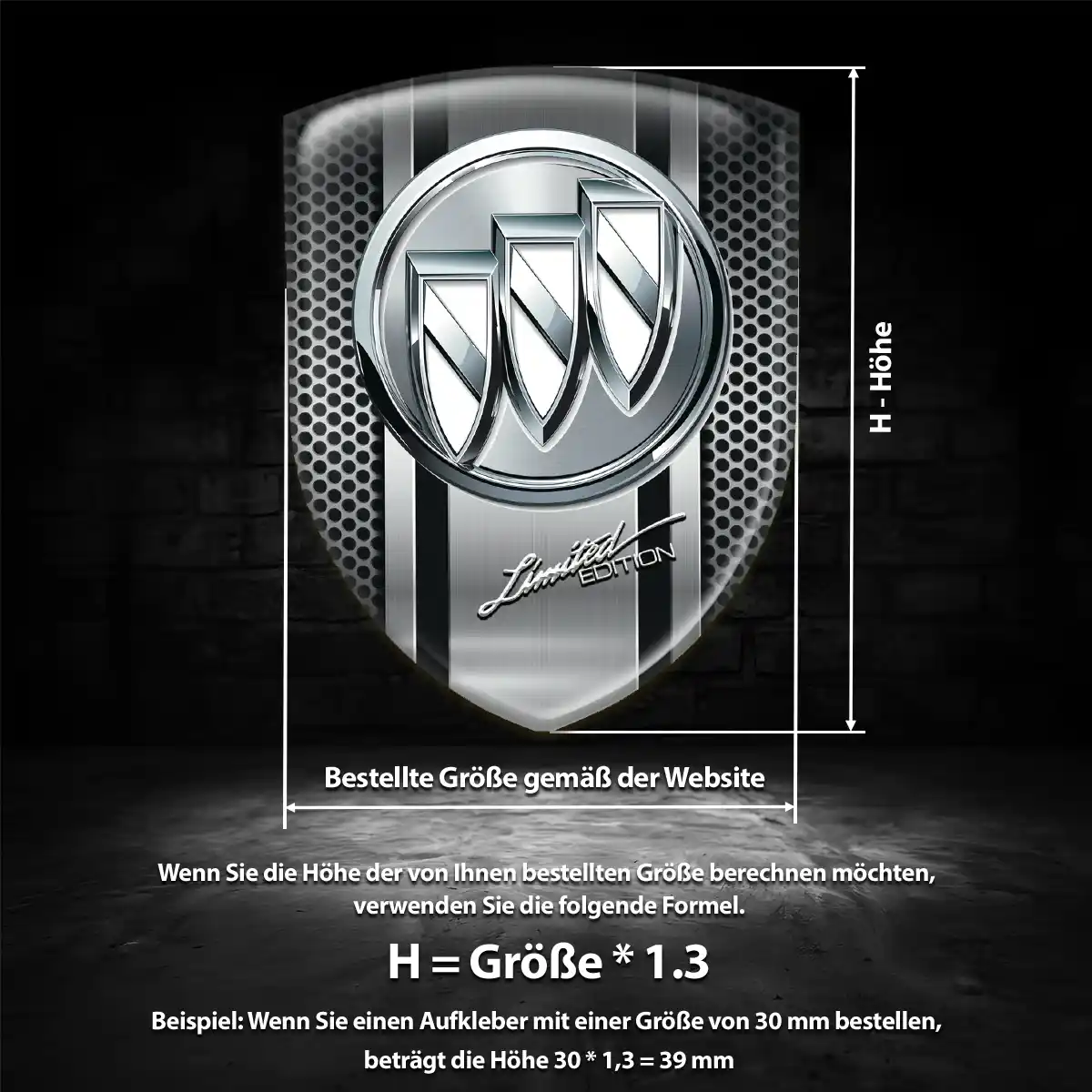 Buick 3D Gel Aufkleber Wappen Limitierte Auflage