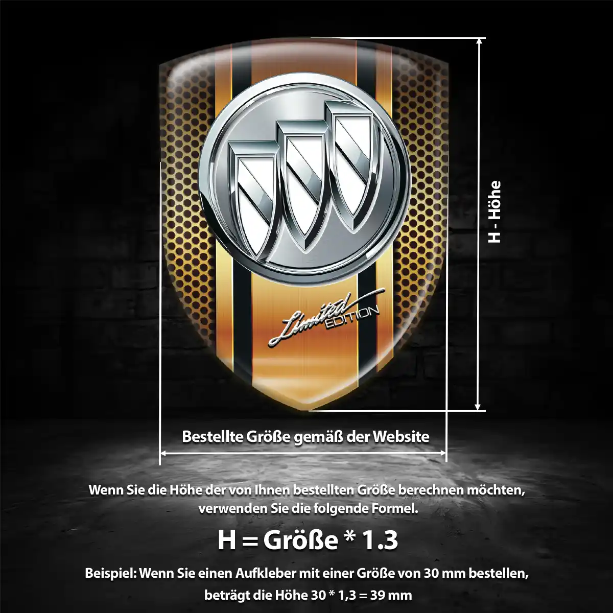 Buick 3D Gel Aufkleber Wappen Luxus-Edition