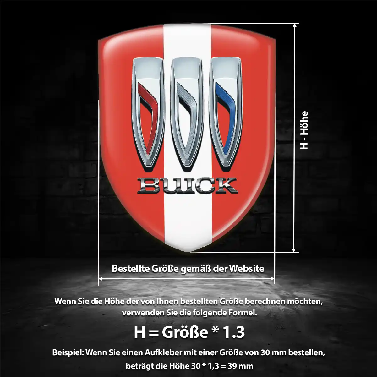 Buick 3D Gel Aufkleber Wappen Markenedition
