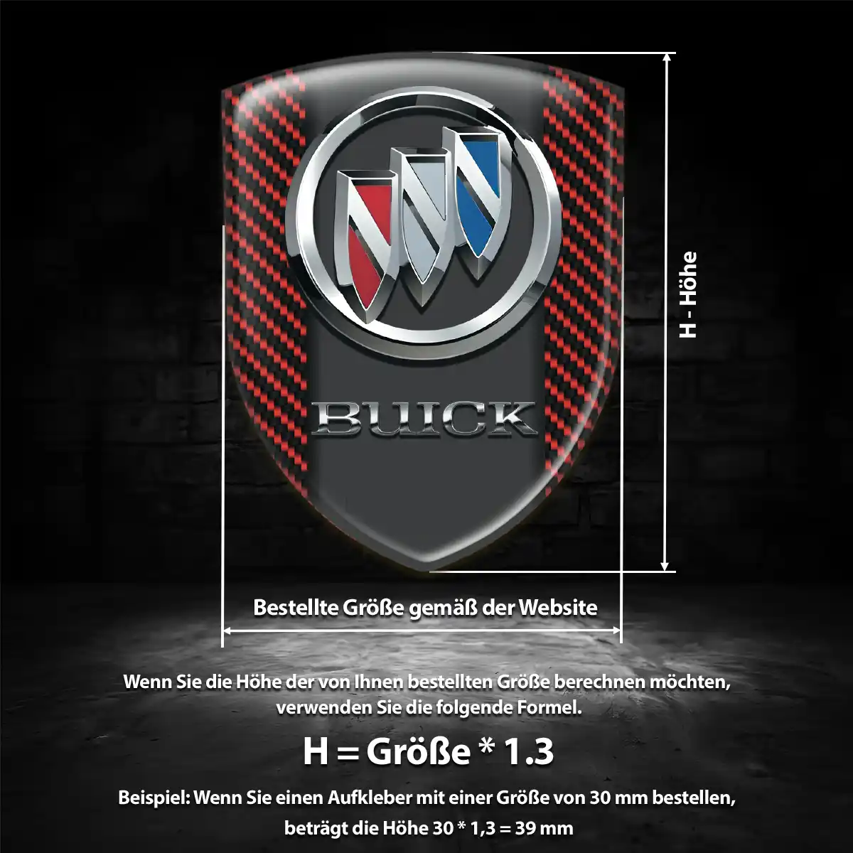 Buick 3D Gel Aufkleber Wappen Premium-Edition