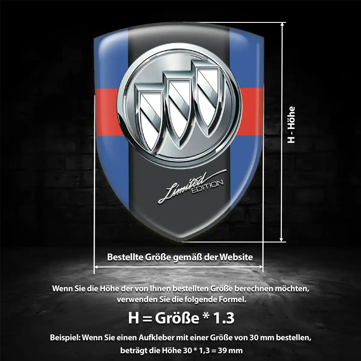 Buick 3D Gel Aufkleber Wappen Premiumqualität
